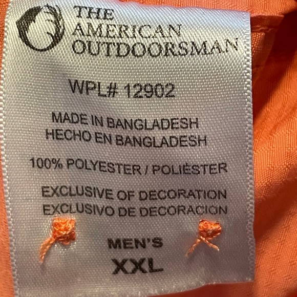 3/$15 The American Outdoorsman men size XXL button down orange creamsicle - Picture 4 of 7